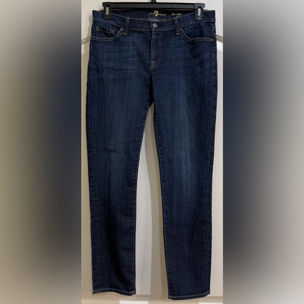7 For All Mankind Dark Blue The Slim Cigarette Jeans Size 31